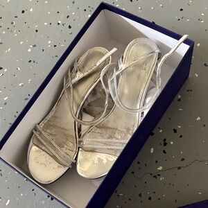 Stuart Weitzman Silver Strappy Heels